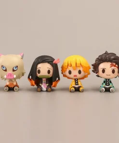 Alternative view of Demon Slayer Kawaii Mini Figure Set – Nezuko, Tanjiro, Zenitsu & Inosuke PVC Collectible Dolls (4PCS/Set)
