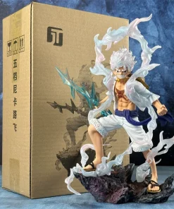 Alternative view of One Piece Gear 5 Luffy Nika Lightning Form Figure — Anime Collectible PVC Statue Model Display Toy Gift
