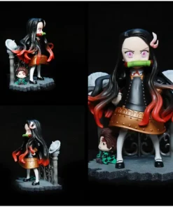 Alternative view of Spy × Family Anya Cosplay x Demon Slayer Nezuko Academy Dress Figure – PVC Garage Kit Kawaii Model for Kids